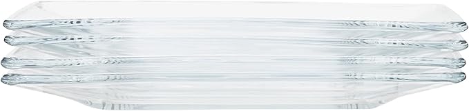 12-Piece Square Clear Glass Dinnerware Set