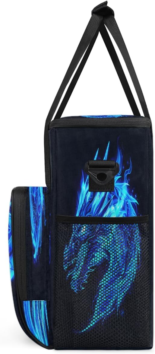 Blue Ice Dragon Coffee Maker Carring Bag Travel Carrying Storage Tote Bag Compatible with Keurig K-Mini or K-Mini Plus Portable Single Serve Coffee Brewer Case with Pockets for K-cup Pods