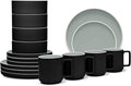 Noritake ColorTrio Graphite 16-Piece Stax Dinnerware Set Service for 4