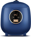 Bear Mini Rice Cooker 2 Cups Uncooked 1.2L Portable Non-Stick Small Travel Rice Cooker BPA Free One Button to Cook and Keep Warm Function Blue