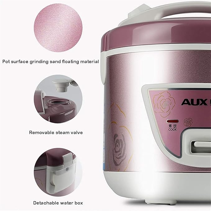 Rice Cooker Household Non-Stick Rice Cooker Automatic Heat Preservation with Spatula and Measuring Cup for 2-8 People (3L) ()