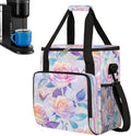 Pink Roses Coffee Maker Carring Bag Travel Carrying Storage Tote Bag Compatible with Keurig K-Mini or K-Mini Plus Portable Single Serve Coffee Brewer Case with Pockets for K-cup Pods
