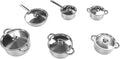 Stainless Steel Cookware Set Pot and Pan Set with Lid and Riveted Handle for Induction Cooker Kitchen Cooking Utensil for Home