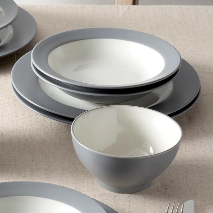 Noritake Colorwave Slate 12-Piece Rim Dinnerware Set Service for 4