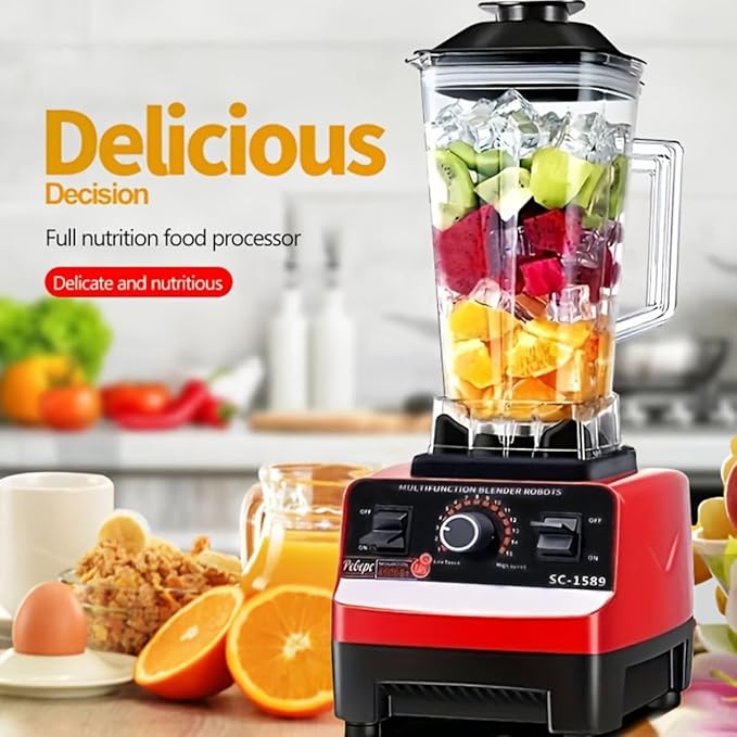 Blender1200W 8-Blade Blender for Kitchen - 67oz Large Capacity Smoothie Maker | 7-Speed Professional Ice Crusher with BPA-Free Pitcher | Space-Saving Design