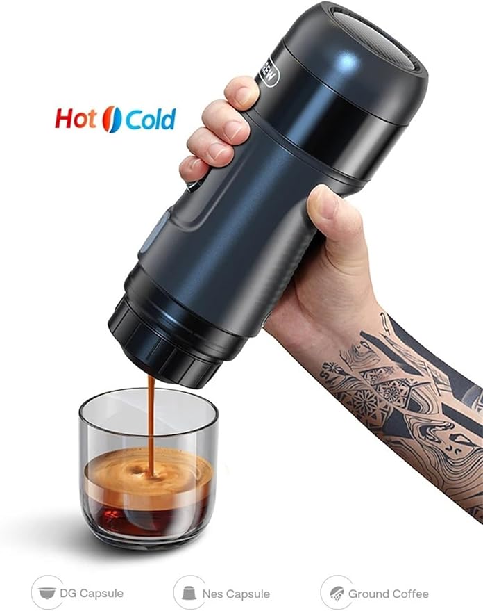 Portable Coffee Machine for Car &amp HomeDC12V Expresso Coffee Maker Fit Nexpresso Dolce Pod Capsule Coffee Powder H4A(EU)