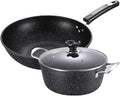 Cookware Cookware Set Kitchen Soup Saucepan Induction Safe Thickened Frying Pan with Glass Lid 2PCS/Set