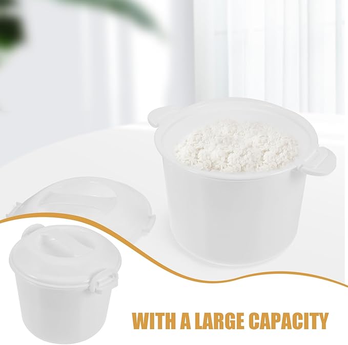 HEALLILY 1set Reusable Microwave Rice Cooker with Lid Capacity Food Box for Convenient Rice Cooking and Steaming Easy to Use for Meal Prep