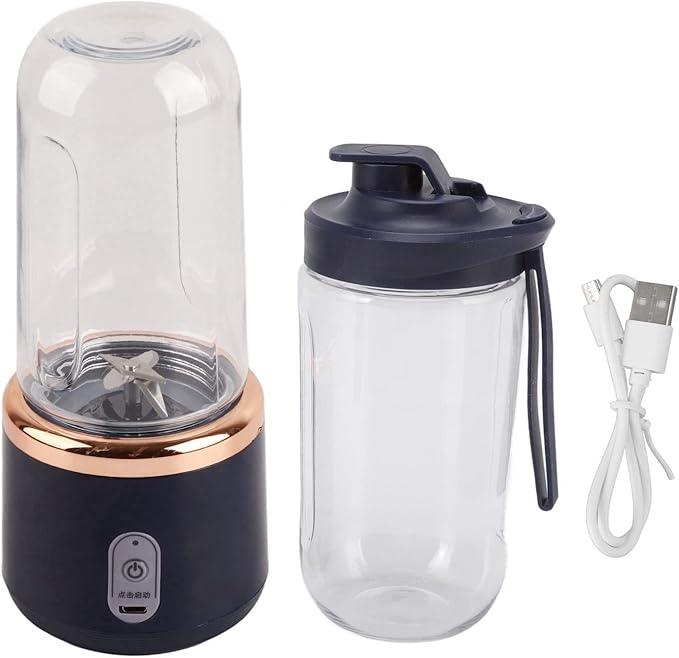 Jonlaki 300ml Portable Cordless Blender with USB Charging for Shakes Juices - Six Blades Included for Effortless Blending.