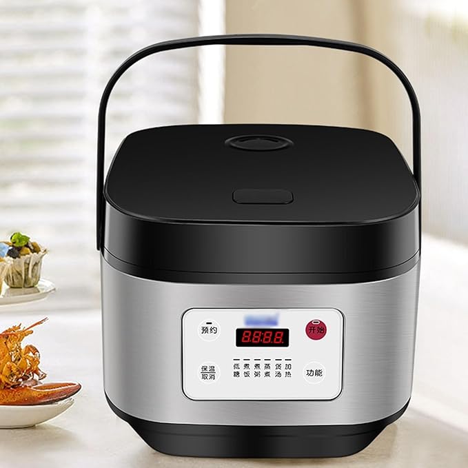 Rice Cookers Household Intelligent Rice Cooker Multifunctional Can Be Booked Steaming Rice Cooker 5L Non-Stick Square Rice Cooker Rice Maker(4L)