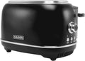 Haden Heritage 2 Slice Wide Slot Stainless Steel Toaster with Adjustable Browning Control &amp Non-Slip Feet Black &amp Chrome