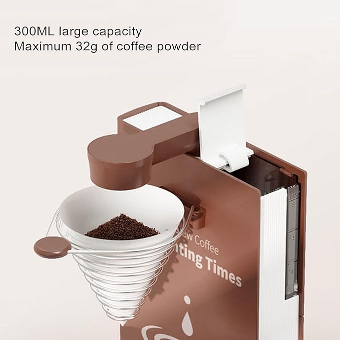 Foldable Pour Over Coffee Machine Electric Detachable Drip Coffee Maker with Stable Heating System for Home Travel Office 7 Holes Book Shaped Brewer for Flavorful Extraction