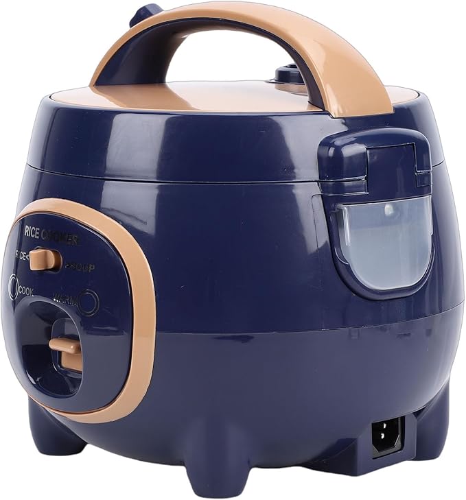 Mini Rice Cooker 300W 1.8L Portable Rice Maker with Steaming Basket Nonstick Electric Small Cooker for Grain Soup Stews Oats Home Kitchen (US Plug 110V)