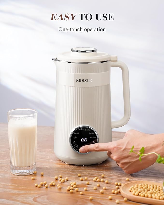 8 in 1 Nut Milk Maker Blender 32oz Homemade Soy Almond Oat Coconut Plant Based and Non Dairy Beverages Automatic Soybean Machine With Delay Start/Keep Warm/Boil Water Cream