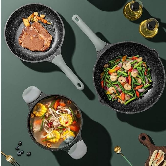 Cookware Set Soup Pot Frying Pan Cooking Tool Non-Stick Pan Kitchen Induction Cooker Milk Pot Noodles Pot Wok Hotpot Casserole