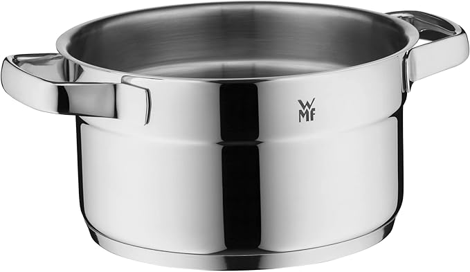 WMF Compact Cuisine 5-Piece Induction Saucepan Set with Glass Lid Polished Cromargan Stainless Steel Induction Pots Set Uncoated Inner Scale