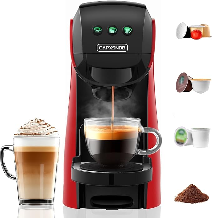 Warriors1 Coffee Maker for Keurig K Cup pod Espresso Machine for Nespresso Original Dolce Gusto Pods Ground Coffee Coffee Machine for kitchens apartments dorms RVs &amp camping 28 oz Reservoi