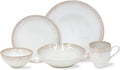 Casafina Ceramic Stoneware 5-Piece Place Setting Service for 1 - Taormina Collection White | Microwave &amp Dishwasher Safe Dinnerware Set | Food Safe Glazing | Restaurant Quality Tableware