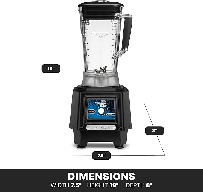 Waring Commercial TBB175P6 TBB175P6-64 Ounce Copolyester Commercial Blender 64 Ounce Container Black