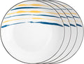 Creative Dinner Plate Sets 2/4/6 Pieces Kitchen Dinnerware Set Round Ceramic Dinner Plates-Microwave Oven and Dishwasher Safe Dinner Plates Wedding (Number : 4PACK Size : Large)