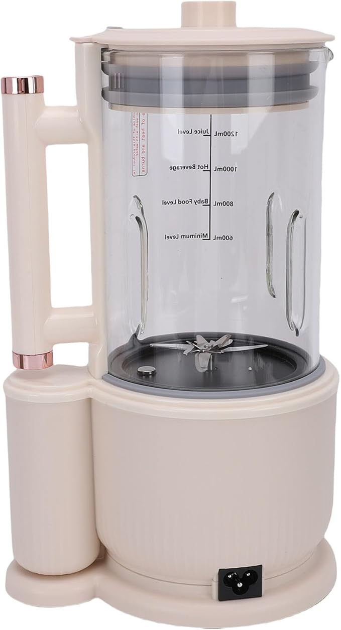 AUNMAS Food Blender Electric Juicer Blender with Heat Preservation for Smoothie Soy Milk Hot Soup 1500ML 48dB Beige 8 Preset Programs