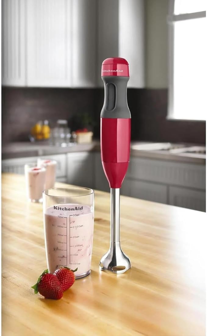 2-Speed Hand Blender with 8 Removable Blending Arm 3-Cup BPA-Free Blending Jar with Lid Empire Red KHB1231
