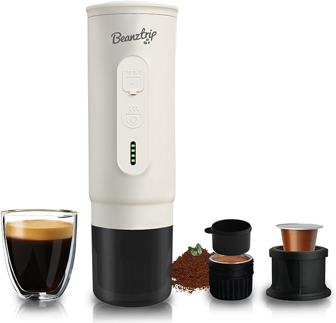 H02 PRO Portable Espresso Maker Electric Coffee Machine for Travel Espresso Machine Fits Ground Coffee &amp NS Capsule 20Bar Mini Coffee Maker with Self-Heating for Camping Hiking Office