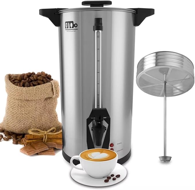 75 Cup 12L/3.17Gallon Commercial Coffee Urn Festa Essential 950W Large Percolate Coffee Maker Hot Beverage dispenser With Double Dripless Faucet Quick-Brewing Hot Water Urn for CateringHomeEvents