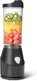 Amazon Basics Portable Blender for Smoothies and Shakes with 250W Power15 Oz BPA Free Travel Cup and Lid Black