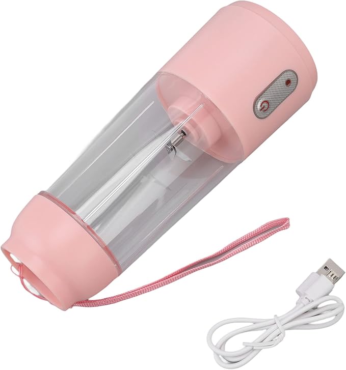 300ML Cup Blender Portable Blender Cup USB Charging Wireless Electric Blender Mini Personal Blender with Stainless Steel Blad for Mixing for Travel(Coral)