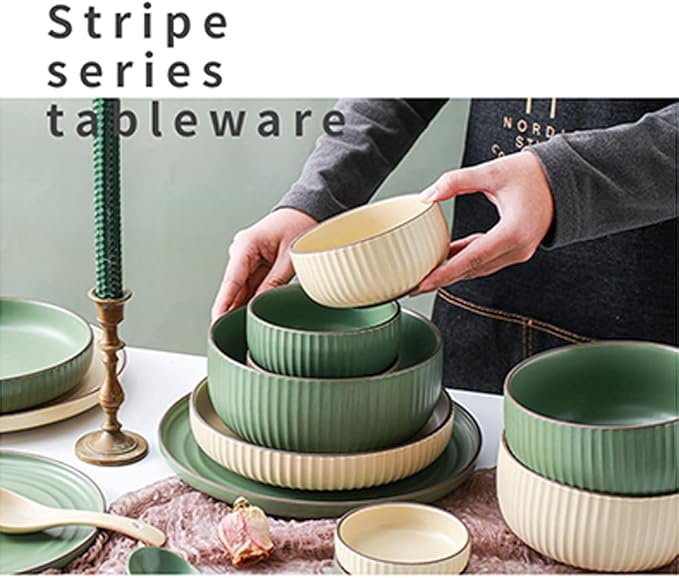 Dinnerware Set 22 Pcs Dinner Sets Khaki And Blue Ceramic Tableware Set Service For 4 People