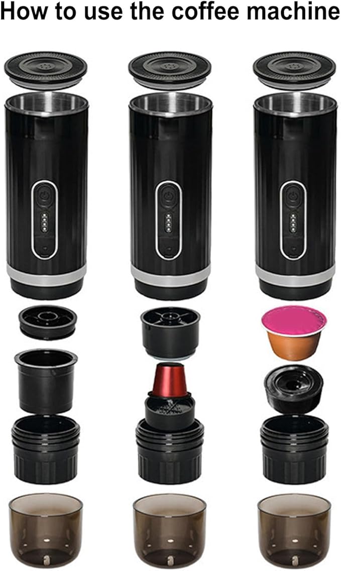 Yosoo Portable Coffee Maker Rechargeable 15 Bar Pressure Compact Light Weight Electric Coffee Machine Built In High Capacity Battery Versatile Capsule Compatibility