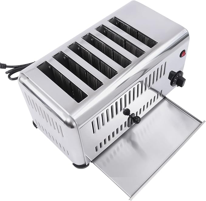 Commercial Toaster 6-slice Toaster Bread Baking Machine Breakfasts Machine for Home and Commercial Use 110V 1680W