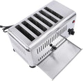 Toaster Commercial Conveyor Heavy Duty Electric Food Bread Baking Silver Stainless Steel One-piece Molding Pop-Up 6 Slices/H For Kitchen Bakery