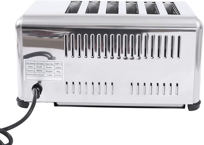 6 Slices/H 1680w Commercial Conveyor Toaster Heavy Duty Electric Baking MachineCan Be Used To Make Toast Sandwiches Meat Rolls