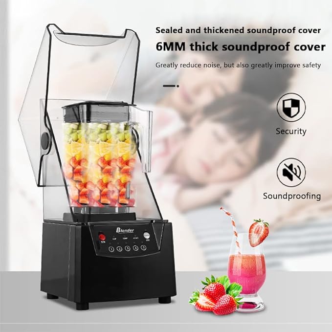 Commercial Milkshake Smoothie Maker Kitchen Food Blender 2200W High Power Home Commercial High Speed Blender Built-in Timer Smoothie Maker