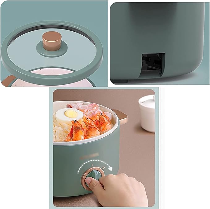 Rice Cooker Household Multifunctional Mini Rice Cooker/Frying Pan/Wok/Soup Pot Ceramic Non-Stick Inner Pot for 1-2 People (B) ()