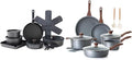 SENSARTE 17 Pcs Nonstick Detachable Handle Cookware Set 16 Pcs Nonstick Ceramic Pots and Pans Set w/Frying Pans Set Saucepans Set