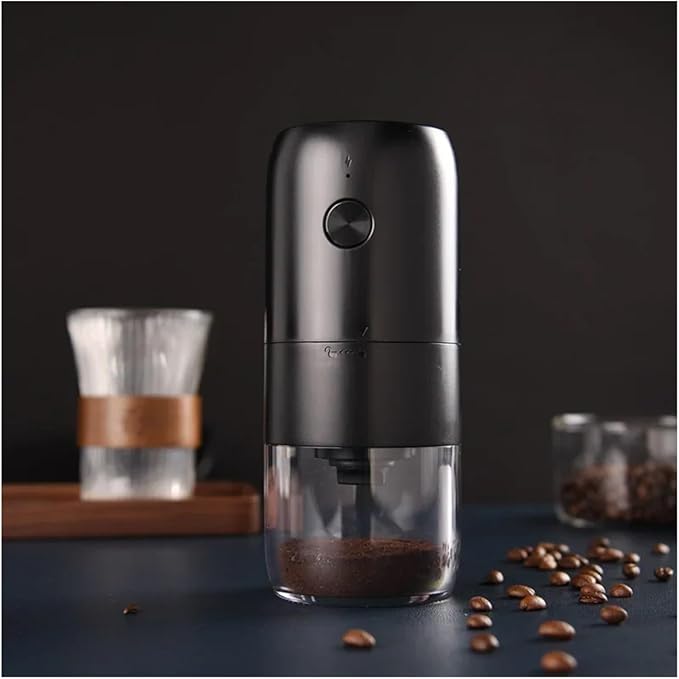 Portable Coffee Machine Electric Coffee Grinder YPE-C USB Charging Electric Recharable Coffee Bean Grinding Blender Coffee Bean Grinding Machinefor Outdoor Travel Picnic(Black)