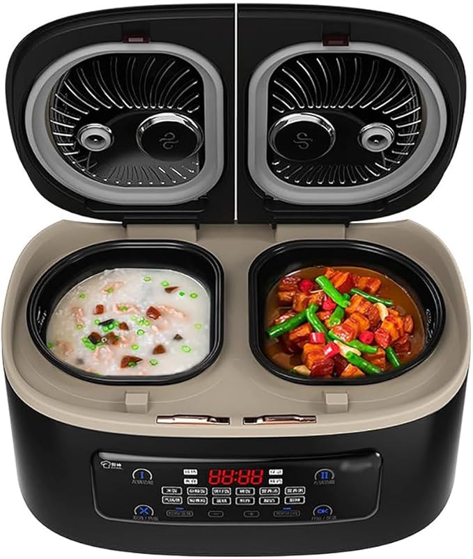 5-Liter Household Rice Cooker with Double Inner Pots And Multi-Functional Design 24-Hour Timer And Keep-Warm Function Suitable for 1-8 People