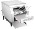 300 Slices/H Commercial Conveyor Toaster 2200W Stainless Steel Bun Toaster with Double Chutes Heavy-Duty Industrial Bread Toasters for Buffets Coffee Shops Hotels Hostels
