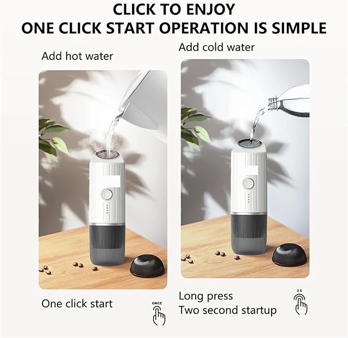 Portable Coffee Machine Mini 2 In 1 Capsule Coffee Machine Portable USB Compatible Capsule And Ground Coffee Adjustablefor Outdoor Travel Picnic(Red)