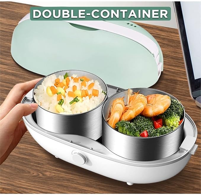 Portable Electric Heating Stainless Steamer Boiling Steel Lunch Box Home Rice Cooker Food Warmer