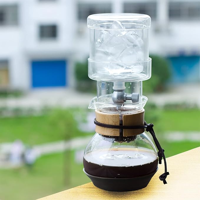 Ice Drip Coffee Pot Coffee Maker Cold Brew Coffee Kettle Filter Glass Percolators Espresso Kitchen Barista Dripper Household Detachable Pour Over 400ML