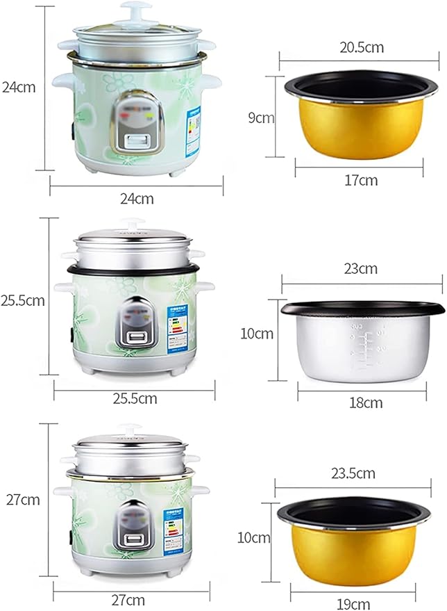 Rice Cooker &amp Steamer 1.5/2/2.5L Small Capacity Aluminum Alloy Non-Stick Liner for Family Dormitory for 1~3 People Rice Cooker