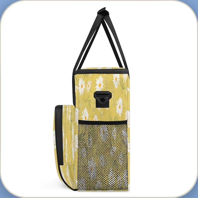 Floral Printed Daisy Coffee Maker Carrying Bag for Keurig K-Mini or K-Mini Plus Storage Portable Coffee Maker Travel Bag