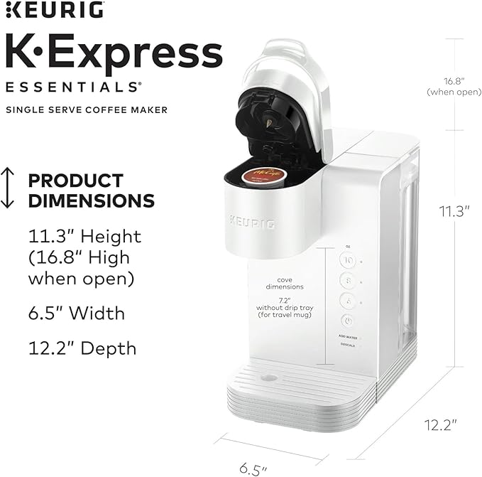 Keurig K-Express Essentials Single-Serve K-Cup Pod Coffee Maker (Cloud White)