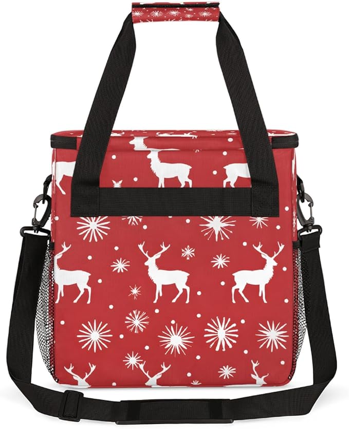 Christmas (751) Coffee Maker Carring Bag Travel Carrying Storage Tote Bag Compatible with Keurig K-Mini or K-Mini Plus Portable Single Serve Coffee Brewer Case with Pockets for K-cup Pods
