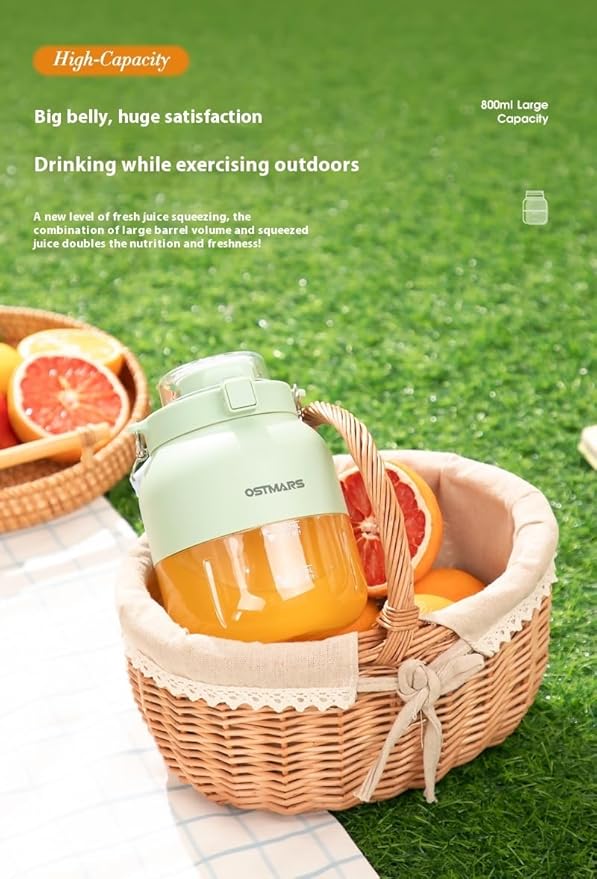 OSTMARS Portable Juicer Blender Small Fruit Juice Cup Household Automatic Juicer with Measurement Markings