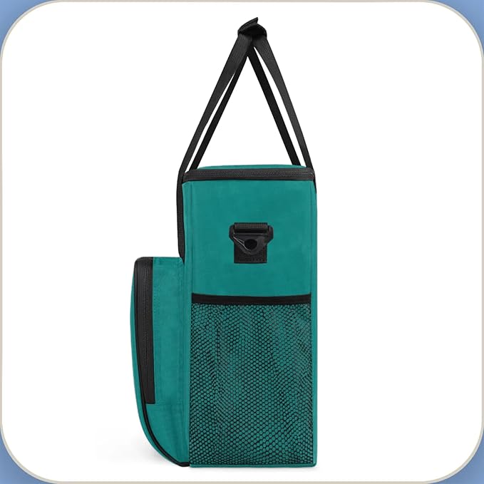 Teal Coffee Maker Carrying Bag Waterproof Insulated Leakproof Cooler Bag Portable Storage Tote Bag Organizer With Shoulder Strap